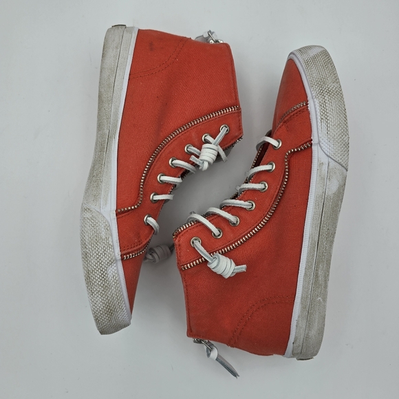 Sperry x Rebecca Minkoff Washed Canvas High Top Sneakers, Orange, Women's 7.5 - Picture 16 of 16